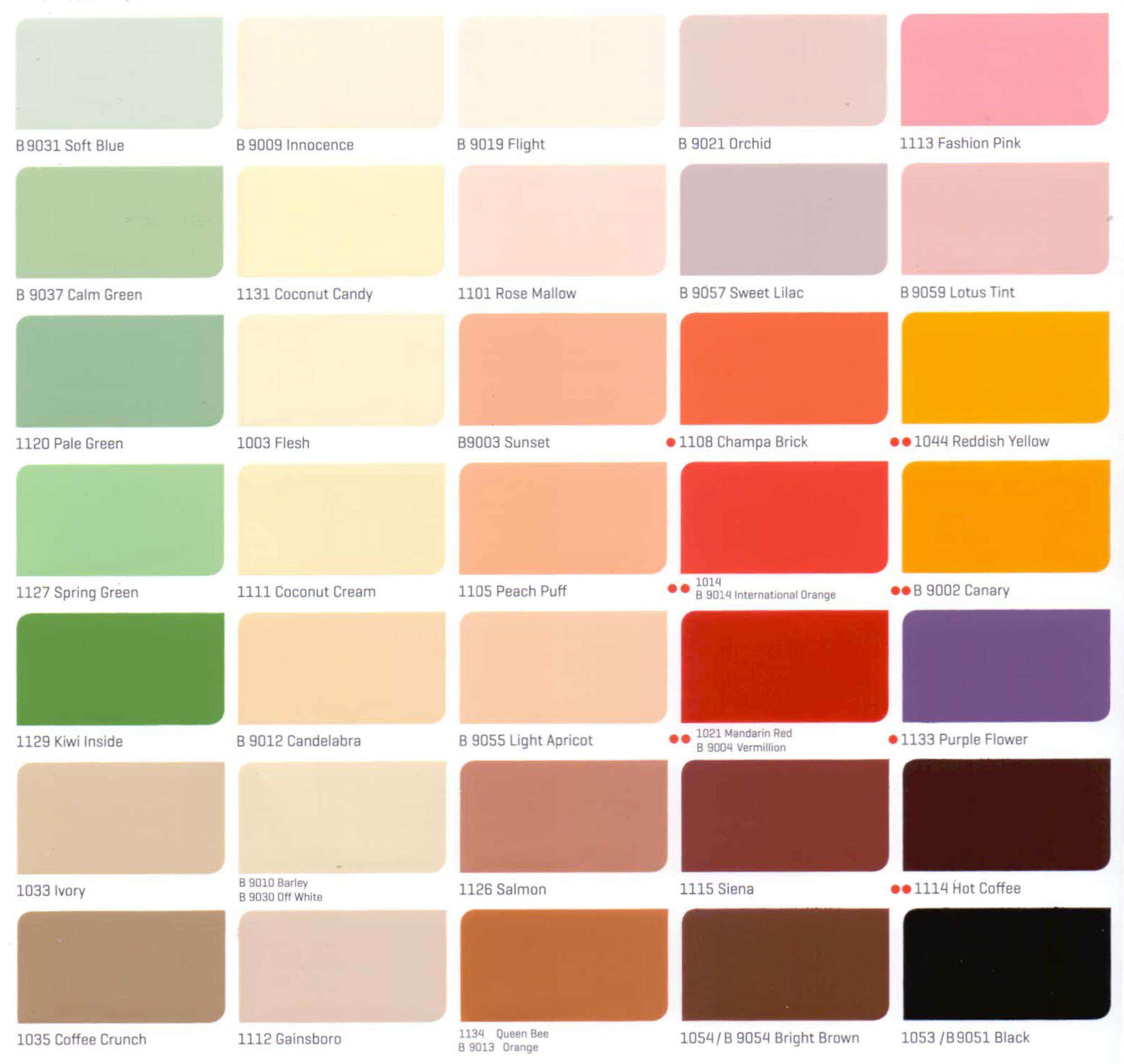 Bảng màu sơn Nippon nội thất có bao nhiêu màu?
